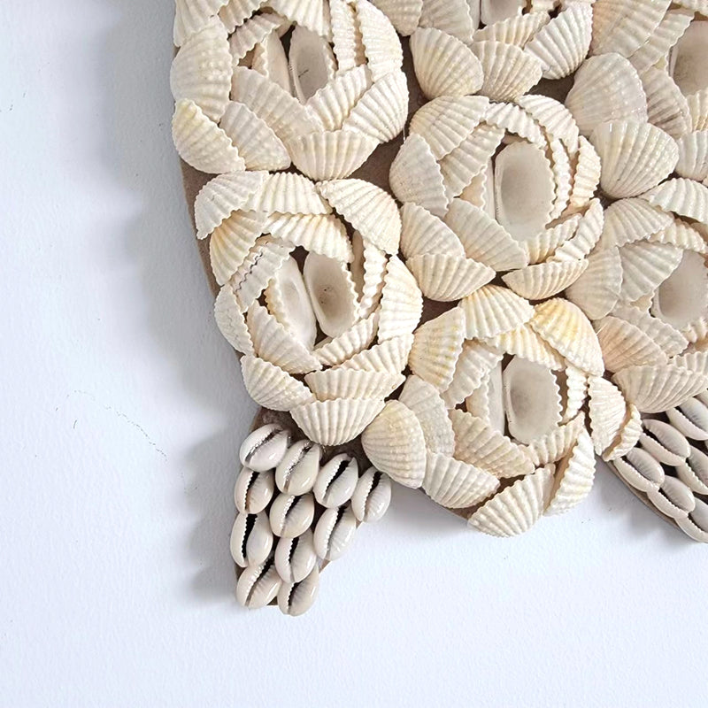 free shipping Seashell Turtle Wall Art - Handcrafted Coastal Nautical Decor | Woven Jute Accent Handmade Seashell & Raffia Turtle Wall Hanging | Coastal Boho Decor Unique Handcrafted Seashell Turtle Wall Hanging | Coastal Boho Nautical Art