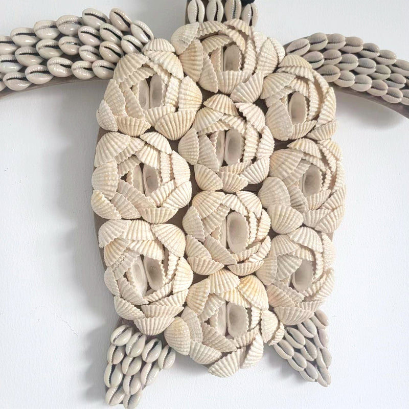 free shipping Seashell Turtle Wall Art - Handcrafted Coastal Nautical Decor | Woven Jute Accent Handmade Seashell & Raffia Turtle Wall Hanging | Coastal Boho Decor Unique Handcrafted Seashell Turtle Wall Hanging | Coastal Boho Nautical Art
