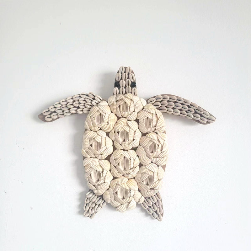 free shipping Seashell Turtle Wall Art - Handcrafted Coastal Nautical Decor | Woven Jute Accent Handmade Seashell & Raffia Turtle Wall Hanging | Coastal Boho Decor Unique Handcrafted Seashell Turtle Wall Hanging | Coastal Boho Nautical Art