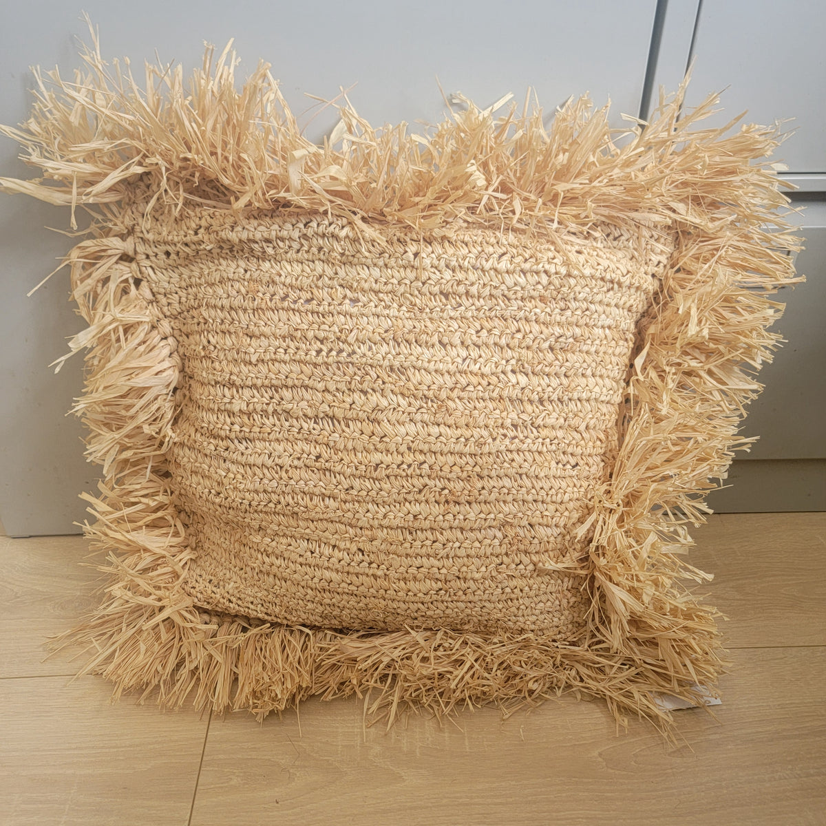 free shipping raffia pillow cushion, Natural Fiber weaving Pillow with tassels, 65X65CM