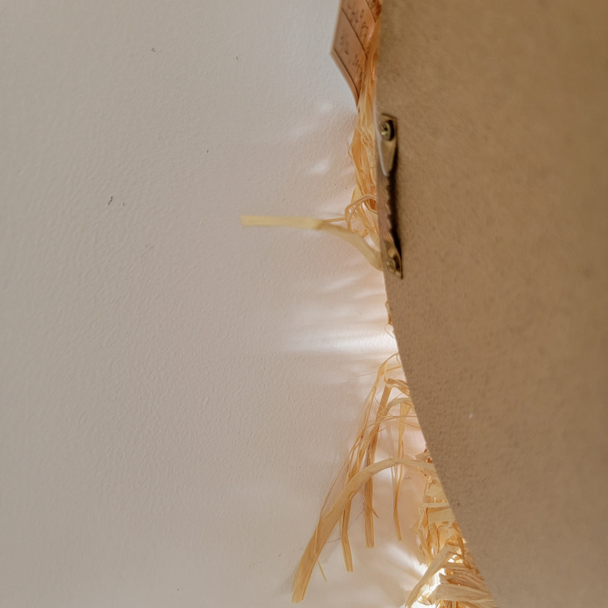 RAFFIA MIRROR-WALL DECORATION-natural fiber Decorative -natural fiber AND SHELLS