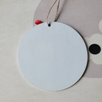 4pcs/pack, CHRISTMAS ORNAMENT, WOODEN ORNAMENT-Flat Pick - Xmas Wreath w/"Merry & Bright" & Bow Wood Hanger