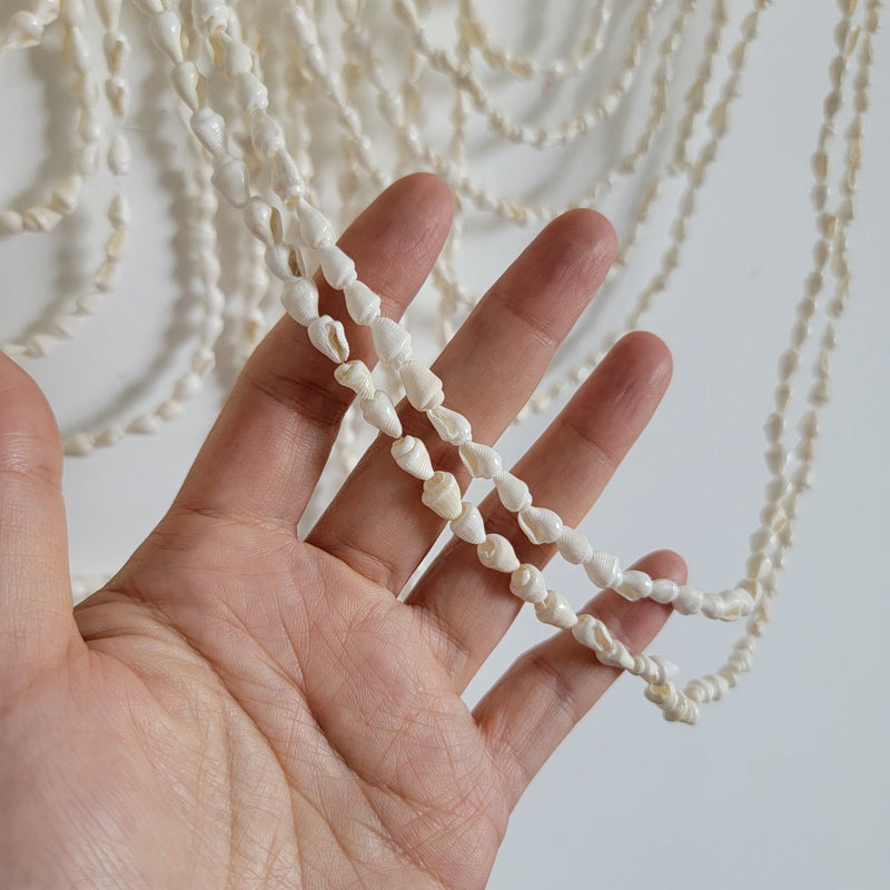 Boho Handcrafted Seashell Beaded Fringe Wall Hanging | Coastal Jute - Rod Decor  Unique Handwoven Seashell Beaded Fringe Wall Hanging | Boho Coastal Art