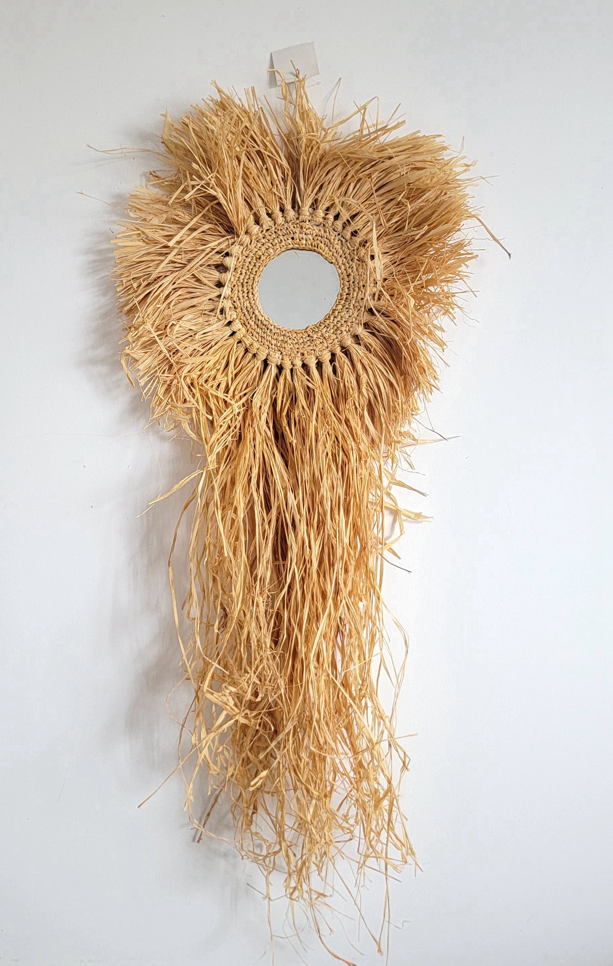 hand woven Straw tassel Mirror Bohemian Wall Decor for Home & Bohemian Wall Decor for Home & Hotel  Artistic Hanging Mirror