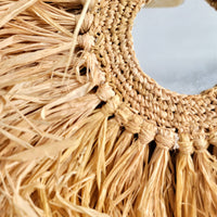 hand woven Straw tassel Mirror Bohemian Wall Decor for Home & Bohemian Wall Decor for Home & Hotel  Artistic Hanging Mirror
