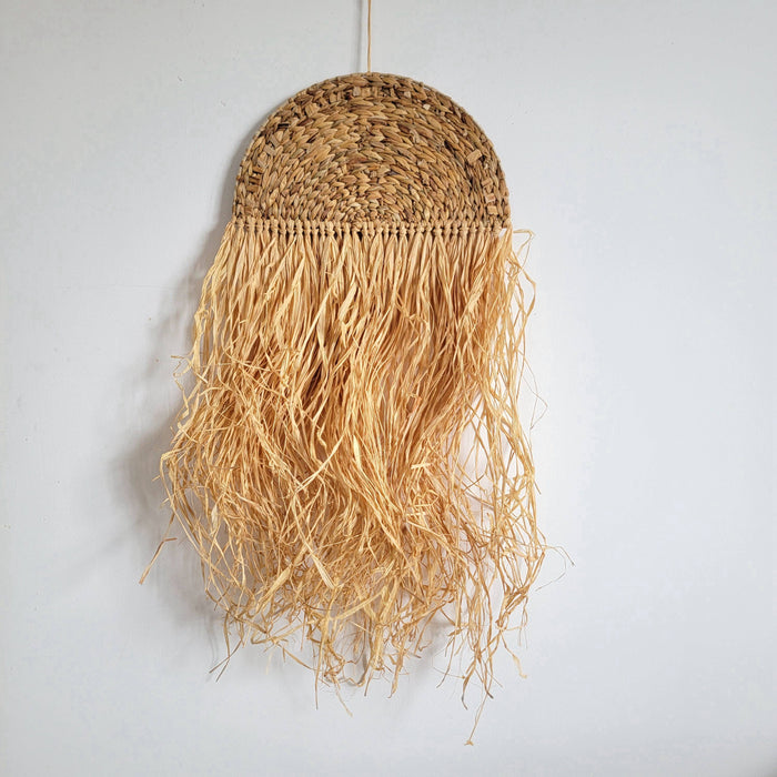RAFFIA DECORATION-HANDMADE -WALL DECORATION-natural fiber-CROCHET HYACINTH