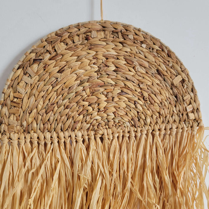 RAFFIA DECORATION-HANDMADE -WALL DECORATION-natural fiber-CROCHET HYACINTH