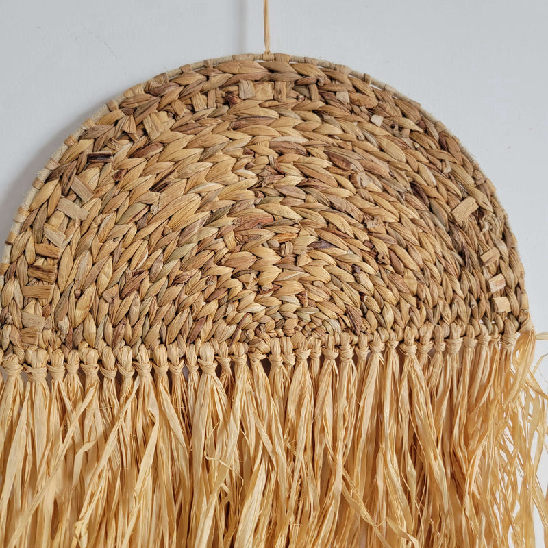 RAFFIA DECORATION-HANDMADE -WALL DECORATION-natural fiber-CROCHET HYACINTH