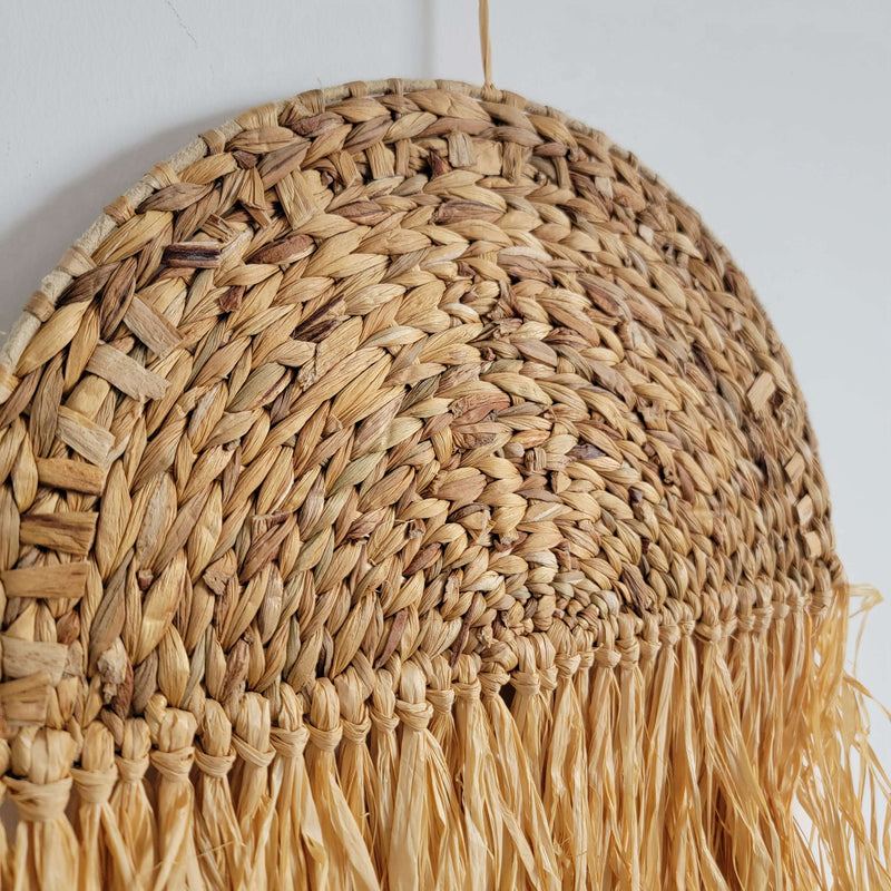 RAFFIA DECORATION-HANDMADE -WALL DECORATION-natural fiber-CROCHET HYACINTH