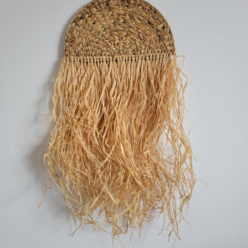RAFFIA DECORATION-HANDMADE -WALL DECORATION-natural fiber-CROCHET HYACINTH