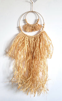 WALL DECORATION-RAFFIA HANGER HOME DECOR NATURAL FIBER HANDWORK