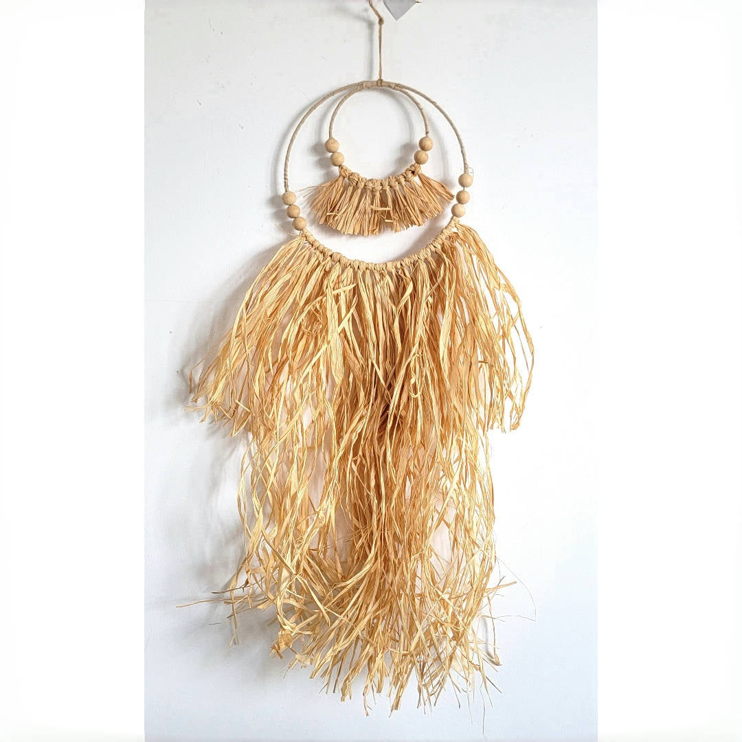 WALL DECORATION-RAFFIA HANGER HOME DECOR NATURAL FIBER HANDWORK