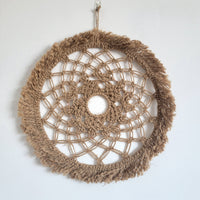 HOME DECOR-HEMP ROPE HANGER-WEAVING HANGER-ROUND SHAPE-D44CM-BOHO STYLE