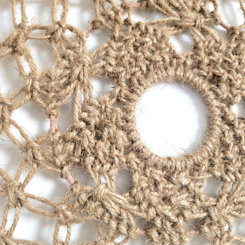 HOME DECOR-HEMP ROPE HANGER-WEAVING HANGER-ROUND SHAPE-D44CM-BOHO STYLE