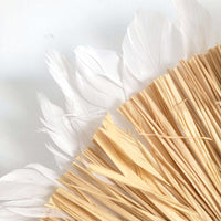 Seashell & Raffia & feathers juju hat Wall Decor - Boho featuring white feathers and natural straw textures.