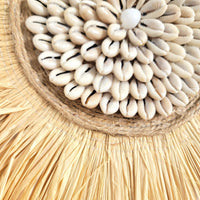 Seashell & Raffia & feathers juju hat Wall Decor - Boho
