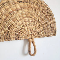 HOME DECOR-NATURAL FIBER -WALL DECORATIONS  water hyacinth grass Handwoven Rattan Fan Wall Decor: Bring Nature-Inspired Charm Home