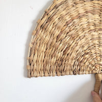 HOME DECOR-NATURAL FIBER -WALL DECORATIONS  water hyacinth grass Handwoven Rattan Fan Wall Decor: Bring Nature-Inspired Charm Home