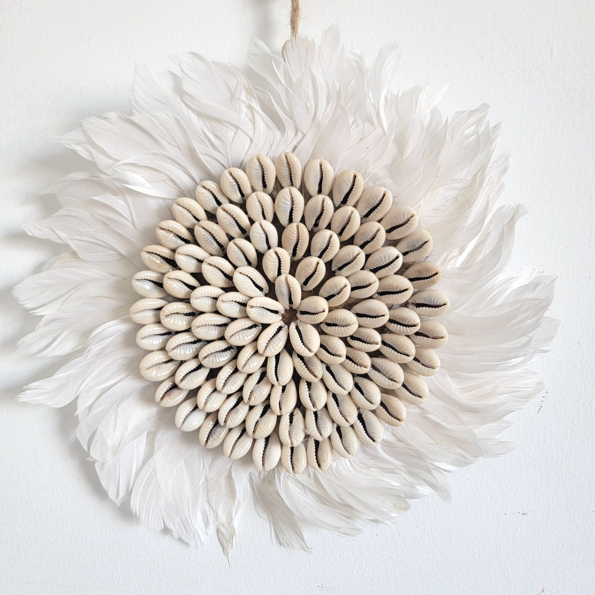 shell decoration-shells-JUJU HAT-SHELLS WITH FEATHER JUJU HAT