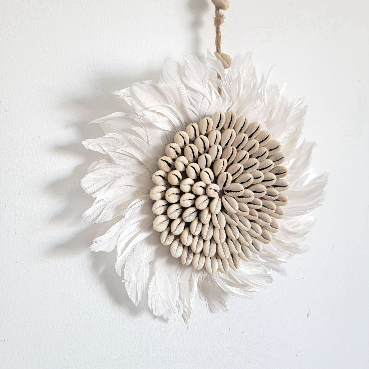 shell decoration-shells-JUJU HAT-SHELLS WITH FEATHER JUJU HAT