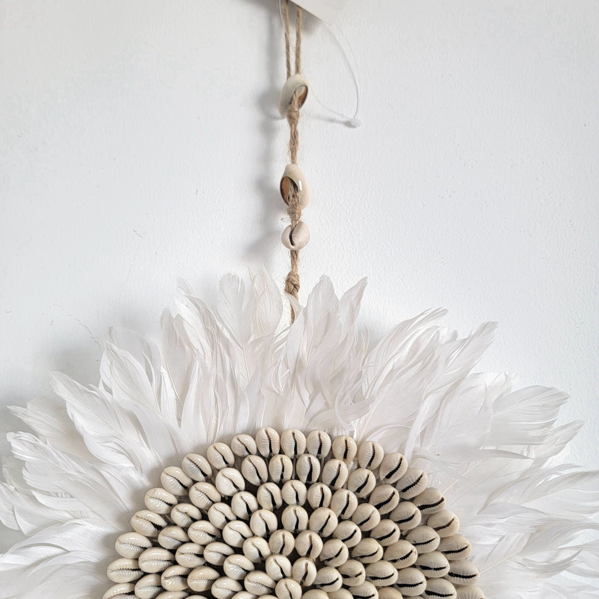 shell decoration-shells-JUJU HAT-SHELLS WITH FEATHER JUJU HAT