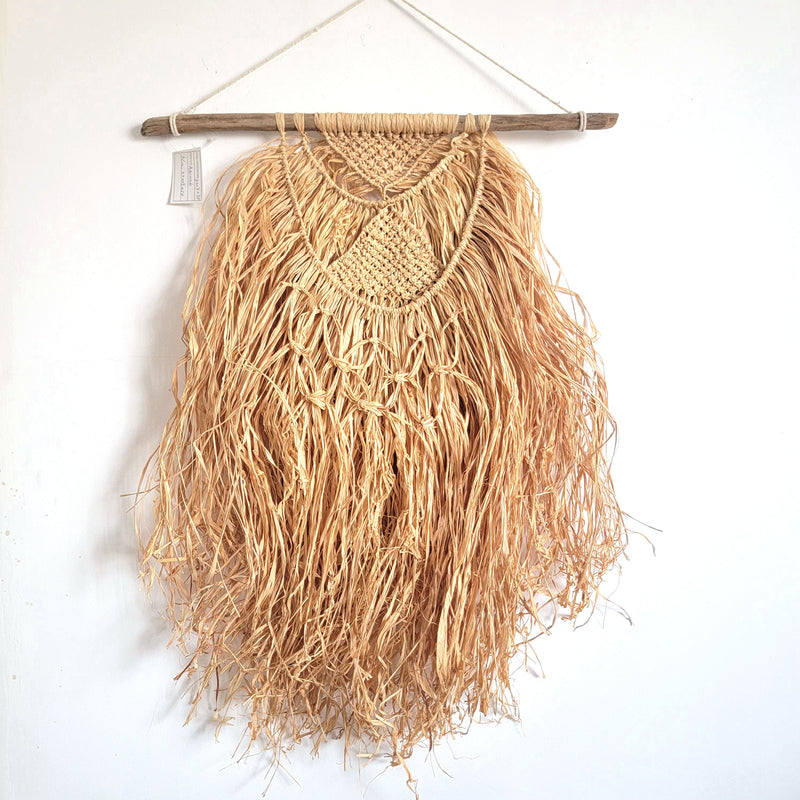FREE SHIPPING RAFFIA DECORATION-MACRAME-HANDMADE -WEAVING TAPESTRY