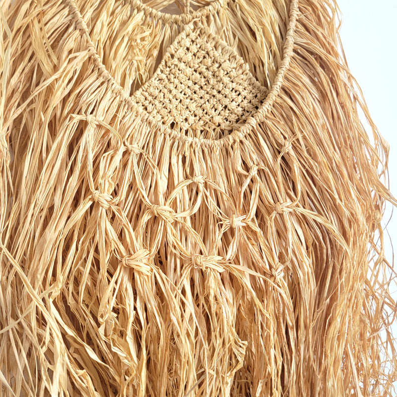 RAFFIA DECORATION-MACRAME-HANDMADE -WEAVING TAPESTRY