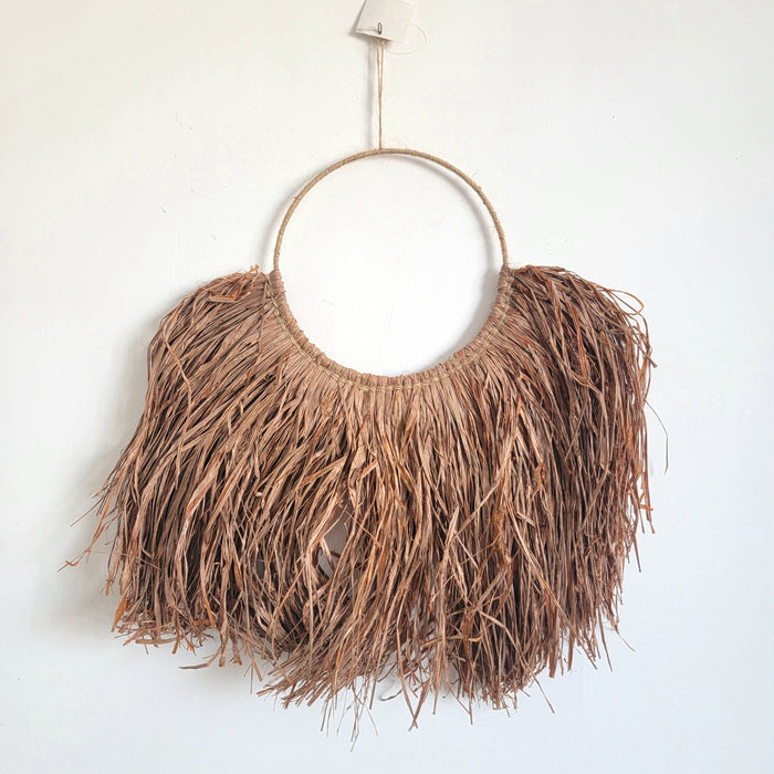 HOME DECORATION RAFFIA DECORATION NATURAL FIBER D25CM, H49CM