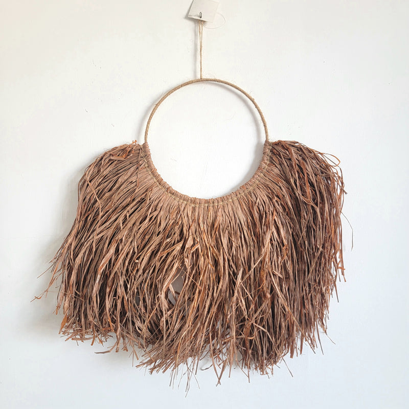 HOME DECORATION RAFFIA DECORATION NATURAL FIBER D25CM, H49CM
