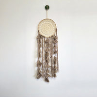 Handmade Boho Dreamcatcher | Bohemian Wall Decor with Crocheted Lace & Tassels for Spiritual Bedroom & Home Accent
