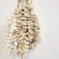 Handmade Cowrie Shell Tassel Wall Hanging | Neutral Boho Coastal Decor