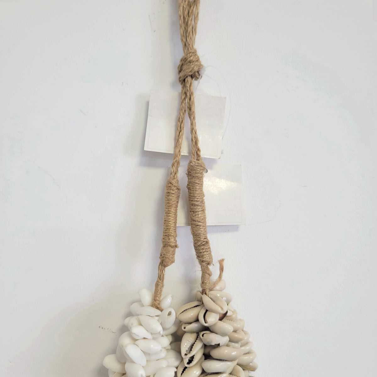 Handmade Cowrie Shell Tassel Wall Hanging | Neutral Boho Coastal Decor