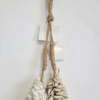 Handmade Cowrie Shell Tassel Wall Hanging | Neutral Boho Coastal Decor