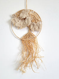 DREAMCATCHER-natural fiber- MACRAME LIFT TREE HANGER-RAFFIA DECORATIONS
