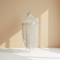Handcrafted Shell Beaded Chandelier – Coastal Bohemian Lighting