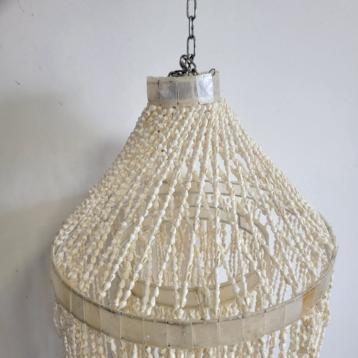 Handcrafted Shell Beaded Chandelier – Coastal Bohemian Lighting