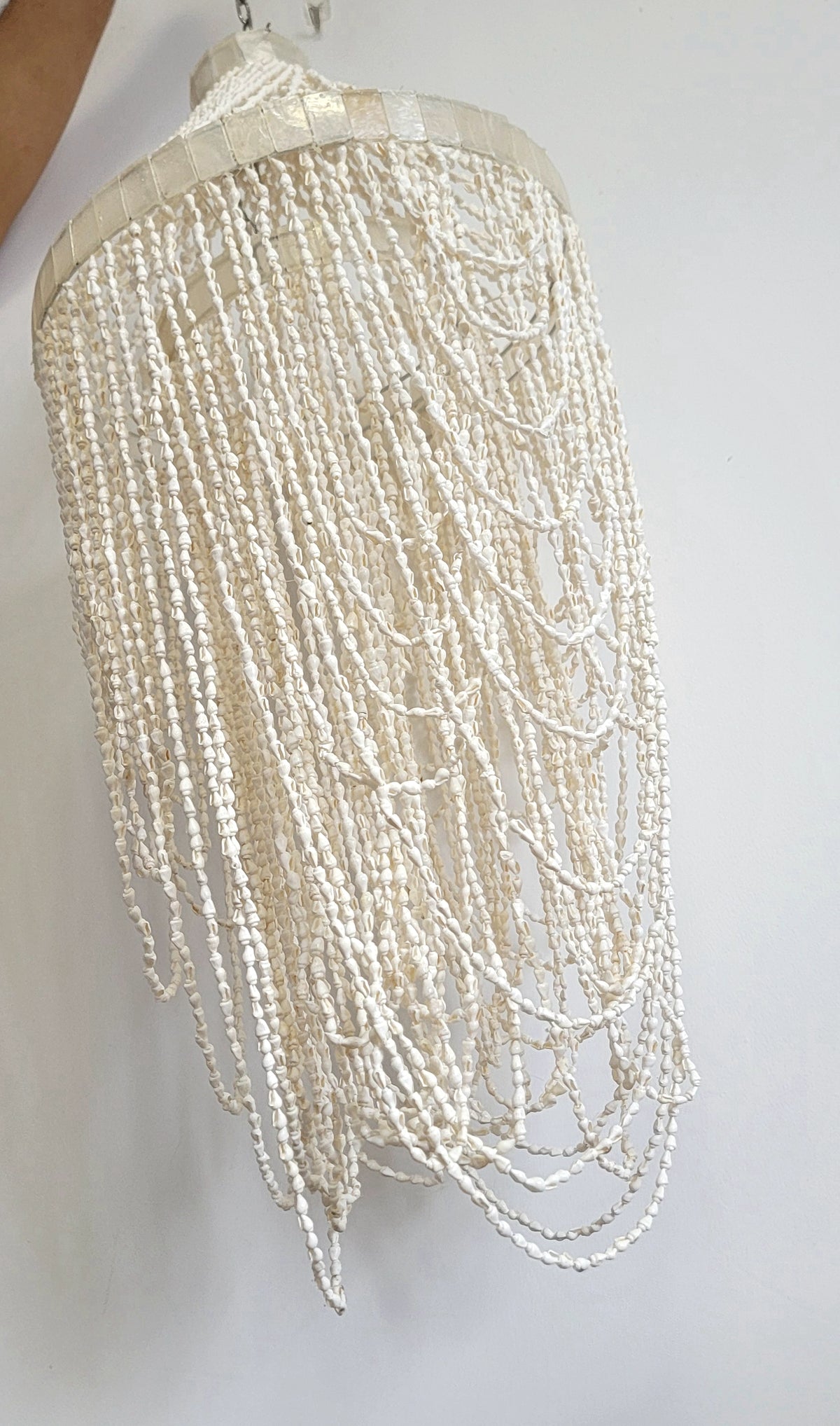 Handcrafted Shell Beaded Chandelier – Coastal Bohemian Lighting
