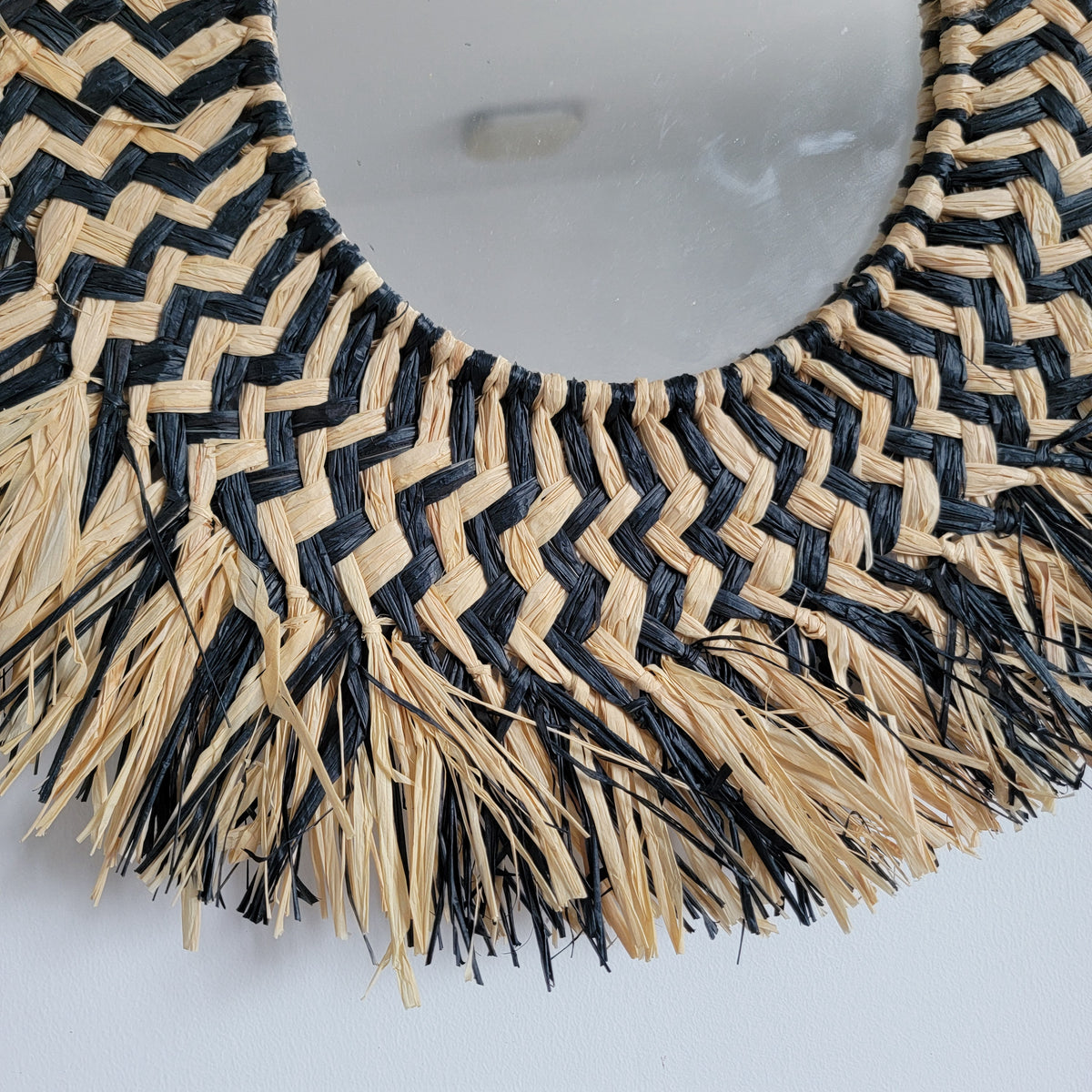 Hand - Woven Rattan Mirror: Elevate Your Space with Bohemian Charm Natural fiber mirror decor