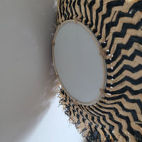 Hand - Woven Rattan Mirror: Elevate Your Space with Bohemian Charm Natural fiber mirror decor