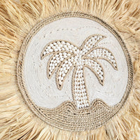 free shipping SHELL DECORATION-RAFFIA Decorative -coconut palm SHAPE-natural fiber AND SHELLS D60CM