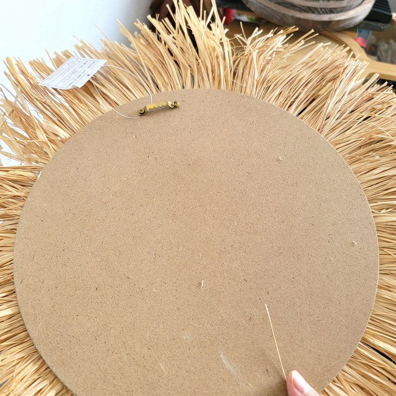 free shipping natural fiber MIRROR-WALL DECORATION-Decorative mirror-RAFFIA AND SHELLS