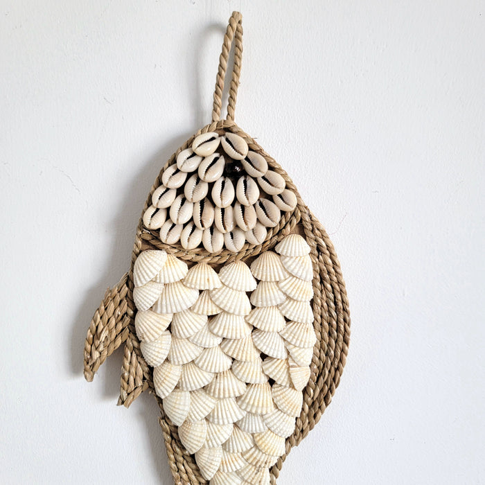 FREE SHIPPING SHELL DECORATIONS-SEA SHELLS-ROOM DECORATION-BOHO HANGING-fish SHAPE