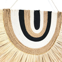 Boho Handwoven Wall Hanging with Tassels - Neutral Toned Bohemian Macrame Wall Decor for Living Room & Bedroom