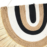 Boho Handwoven Wall Hanging with Tassels - Neutral Toned Bohemian Macrame Wall Decor for Living Room & Bedroom