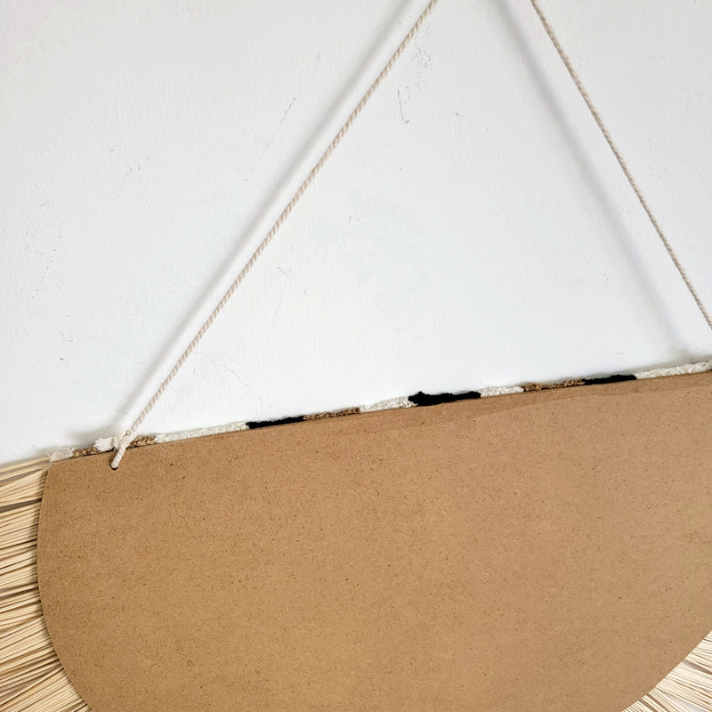 Boho Handwoven Wall Hanging with Tassels - Neutral Toned Bohemian Macrame Wall Decor for Living Room & Bedroom