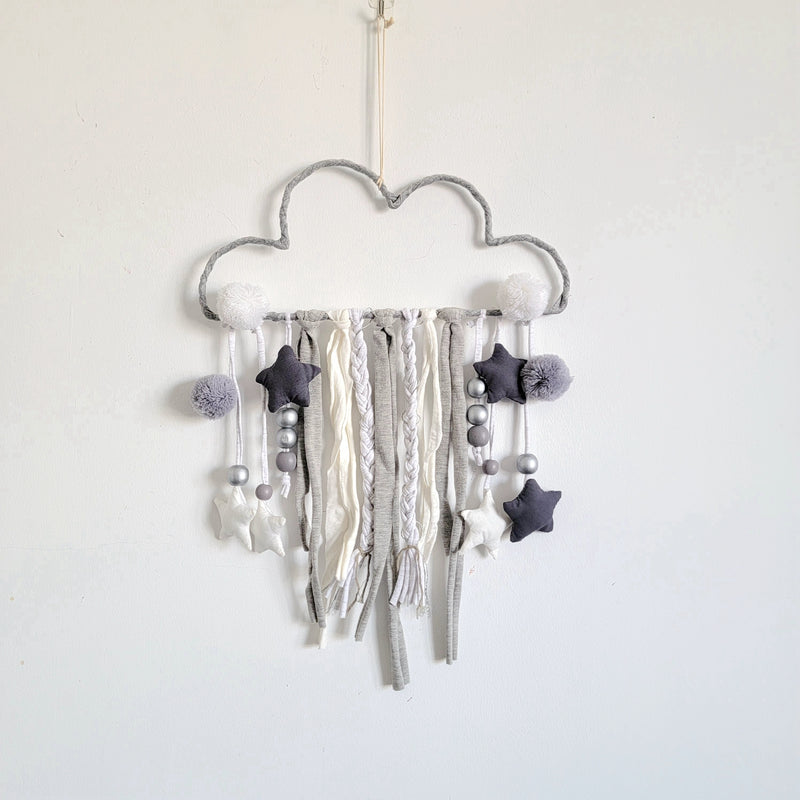 Handcrafted Cloud Wall Hanging Whimsical Boho Nursery Decor for Kids’ Rooms & Cozy Home Accents"