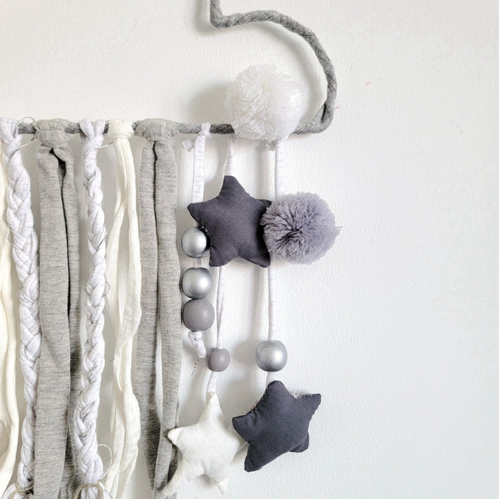 Handcrafted Cloud Wall Hanging Whimsical Boho Nursery Decor for Kids’ Rooms & Cozy Home Accents"