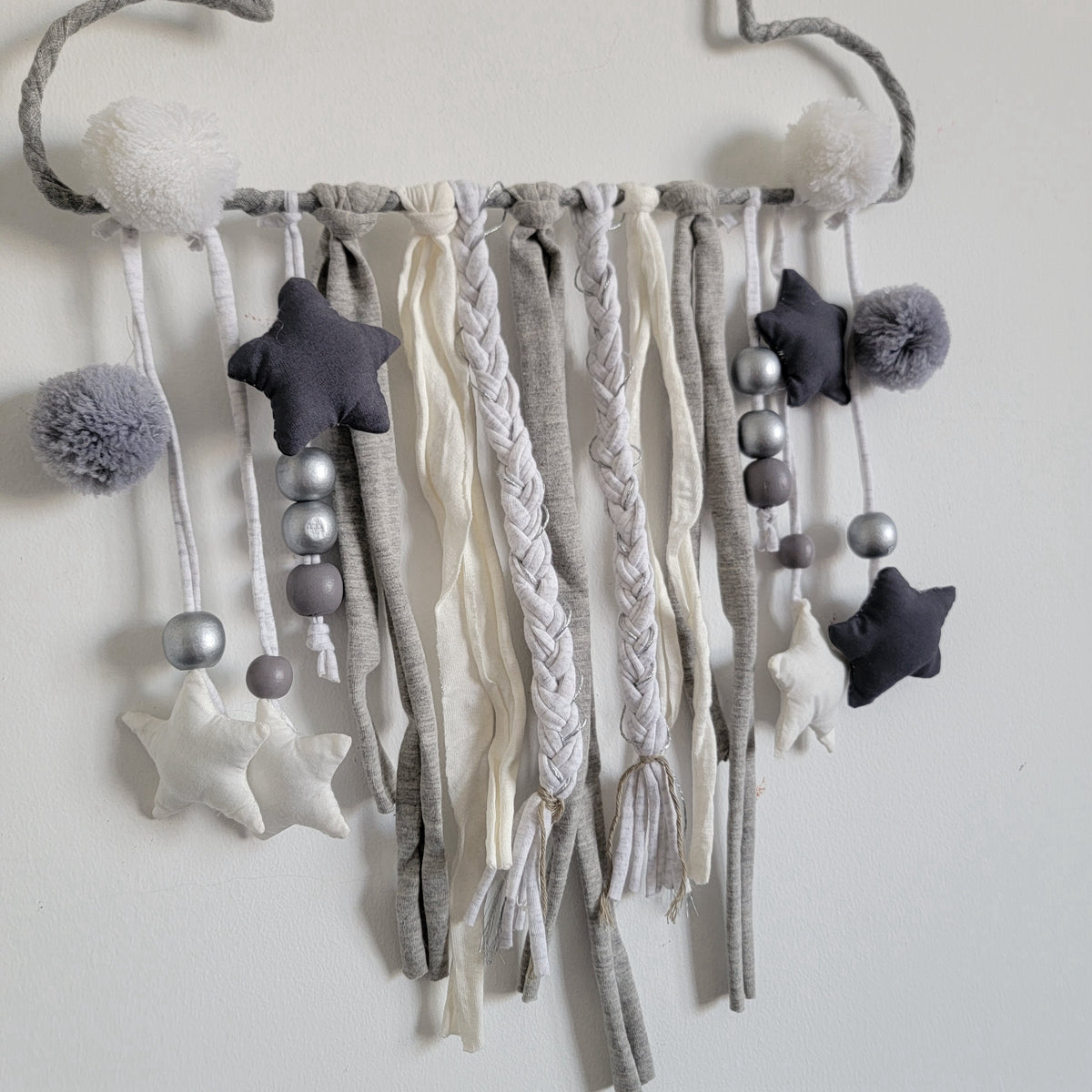 Handcrafted Cloud Wall Hanging Whimsical Boho Nursery Decor for Kids’ Rooms & Cozy Home Accents"