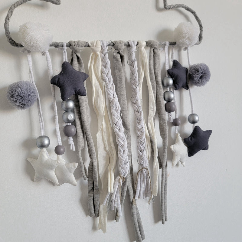 Handcrafted Cloud Wall Hanging Whimsical Boho Nursery Decor for Kids’ Rooms & Cozy Home Accents"