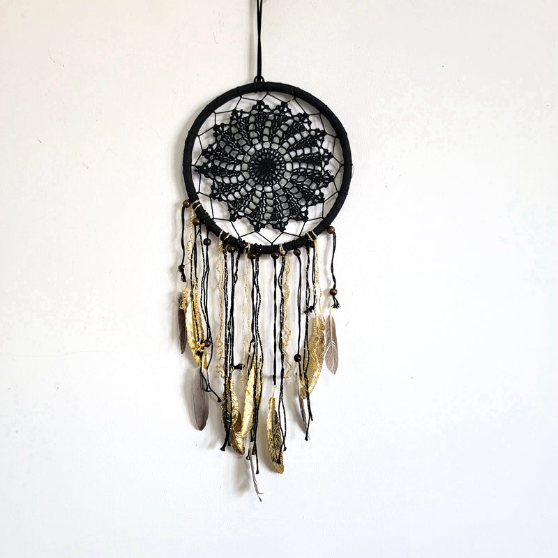 free shipping DREAMCATCHER-HOME DECORATION- Black colour WITH COPPER FEATHERS